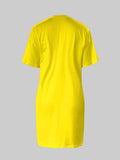 Momentlover Plus Size Lip Letter Print T-shirt Dress AC2675