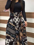 Momentlover Plus Size Striped A Line Dress AC2617