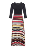Momentlover Plus Size Striped A Line Dress AC2617