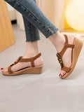 Momentlover Peep Toe Open Toe Elasticity Wedges & Flatform Sandals