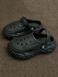 Momentlover Round-Toe Hollow Slider Sandals Crocs