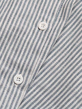Momentlover Original Casual Loose Striped Buttoned Pleated Mini Shirt Dress