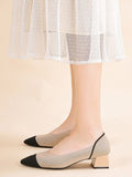 Momentlover Pointed-Toe Contrast Color Shoes Pumps