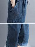 Momentlover Comfortable V-neck Jeans Jumpsuit
