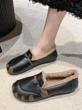 Momentlover Split-Joint Shallow Cut Round-Toe Flat Shoes