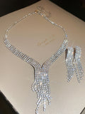 Tasseled Rhine Stones 2 pieces Necklaces Accessories Earrings Accessories