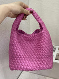 Momentlover Woven Solid Color Handbags Bags