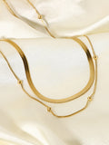 Solid Color Snake Chain Double Layered Necklaces Accessories