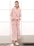 Momentlover Comfortable Solid Bandage Pajama Robe