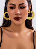 Momentlover Solid Color Hollow Geometric Drop Earrings