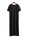 Momentlover Original Solid Split-Side Elasticity Waist Dress