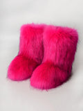 Momentlover Solid Color Round-Toe Keep Warm Boots
