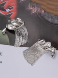 Momentlover Tasseled Rhine Stones Geometric Detachable Normcore Drop Earrings