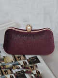 Momentlover Vintage Solid Color Velvet Hand Bag