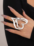 Momentlover Solid Color Heart Shape Rings Accessories