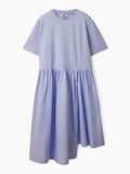 Momentlover Casual Loose Short Sleeves Solid Color Round-Neck Midi Dresses
