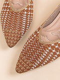 Momentlover Pointed-Toe Houndstooth Shoes Pumps