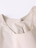 Momentlover Solid Color Loose Round-Neck Vest + High Waisted  Skirt Two Pieces Set