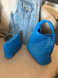 Momentlover Woven Solid Color Handbags Bags