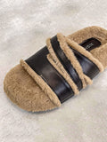Momentlover Velvet Split-Joint Slippers