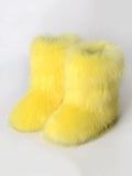 Momentlover Solid Color Round-Toe Keep Warm Boots
