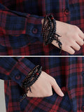 Momentlover Original Plaid Lapel Shirt Dress
