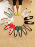 Momentlover Solid Color Breathable Flat Shoes