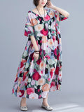 Momentlover Original Floral Round-Neck Dresses