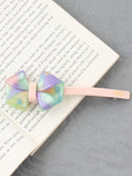 Momentlover Solid Color Geometric Bowknot Hair Clips