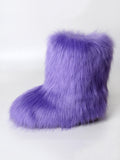 Momentlover Solid Color Round-Toe Keep Warm Boots
