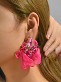 Momentlover Flower Shape Drop Earrings
