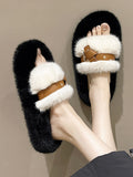 Momentlover Split-Joint Open Toe Slippers Platform Shoes