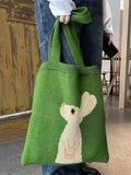 Momentlover Casual Weave Contrast Color Animal Bags Accessories