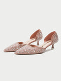 Momentlover Shiny Rhinestone Pumps