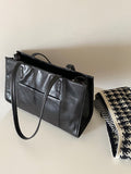 Momentlover Simple Solid Color PU Bags Accessories