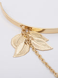 Momentlover Stylish Leaves Geometric Tasseled Arm Chain Accessories