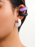 Momentlover Solid Color Geometric Ear Clip
