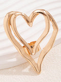Momentlover Solid Color Heart Shape Rings Accessories