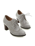Momentlover Split-Joint Pointed-Toe Lace-Up Pumps
