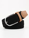 Momentlover 20 Colors Simple Contrast Color Weave Belt