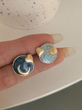 Momentlover Vintage Asymmetric Sun Moon Shape  Earrings