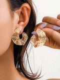 Momentlover Solid Color Geometric Drop Earrings