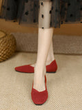 Momentlover Square-Toe Solid Color Shoes Flats