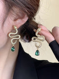 Momentlover Snake Shape Contrast Color Earrings Accessories