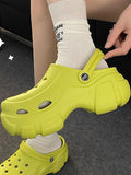 Momentlover Round-Toe Hollow Slider Sandals Platform Shoes Crocs