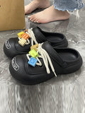 Momentlover Letter Print Hollow Slippers Crocs