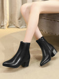 Momentlover Split-Joint Ripped Pointed-Toe Pumps Chelsea Boots