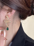 Momentlover Snake Shape Contrast Color Earrings Accessories