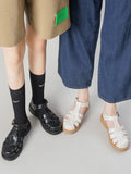 Momentlover Round-Toe Hollow Sandals Gladiators