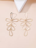 Momentlover Flower Shape Hollow Tasseled Ear-Ring